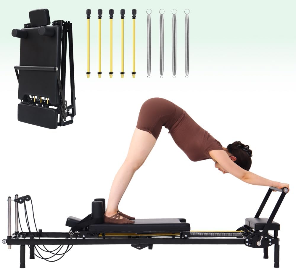 Home Gym Resistance Machine - Machine de Pilates pliable, résistance 2-en-1