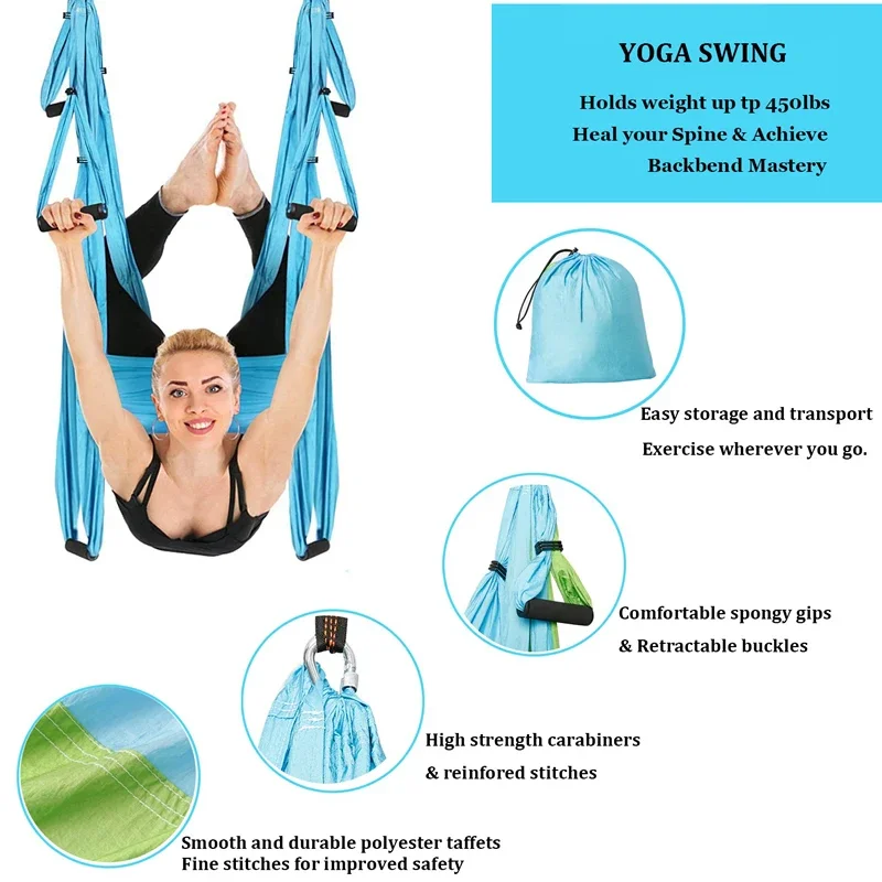 Hamac de yoga aérien à 6 poign - Yoga Trapeze Swing avis et prix